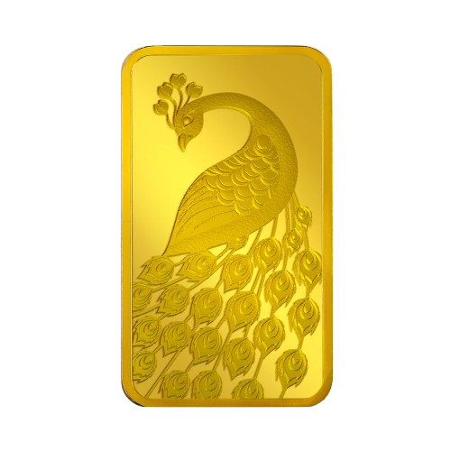10 gm Gold 999.9 Minted Bar Peacock Minted Card