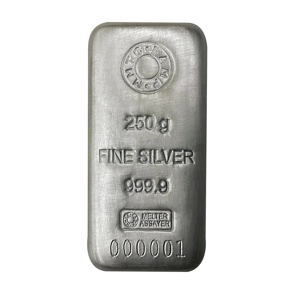 250 gm Silver 999.9 Casted Bar