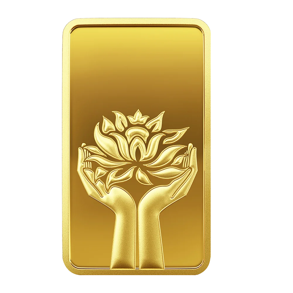 50 gm Gold 999.9 Minted Bar Lotus Minted Card