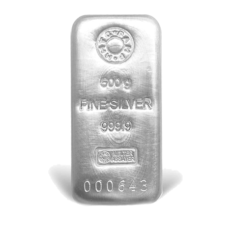 500 gm Silver 999.9 Casted Bar